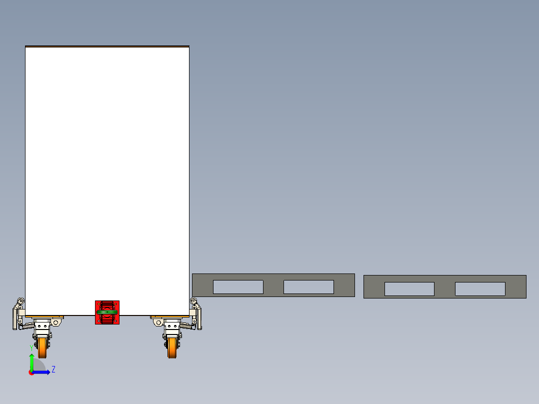 托盘滚轮推车左视图