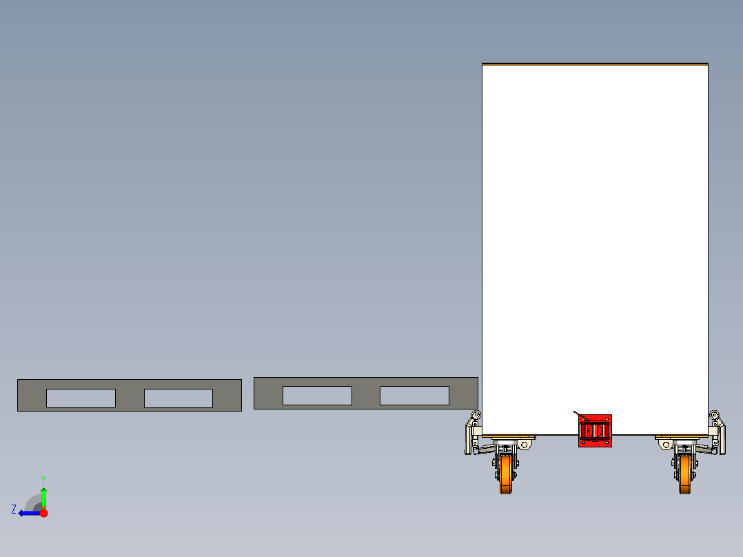 托盘滚轮推车右视图