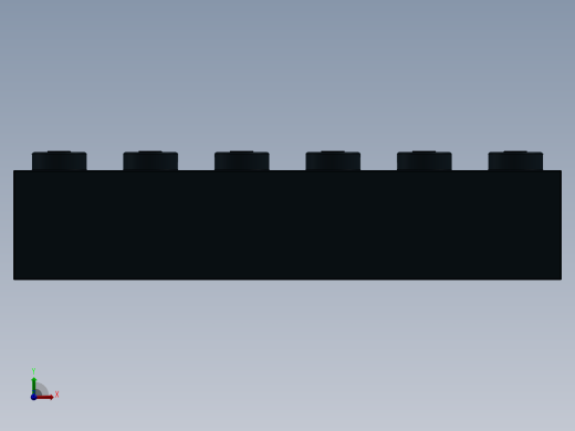 乐高套装 4421基本积木-300926 Black Brick 1 x 6.SLDPRT前视缩略图