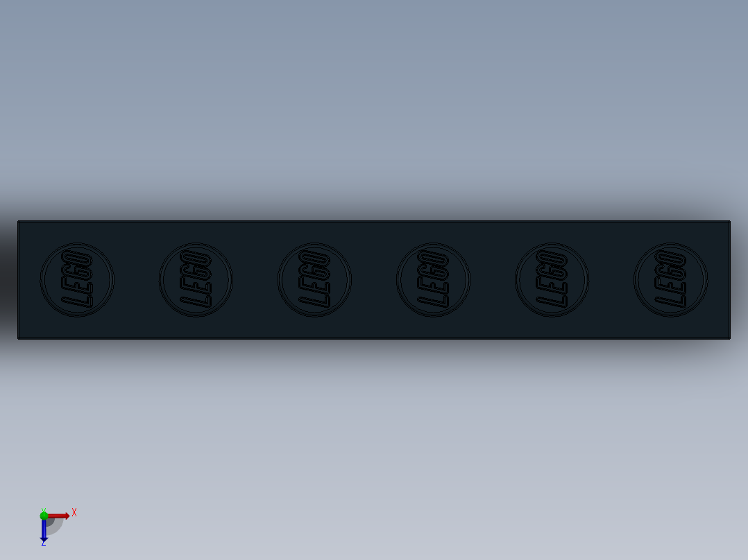 乐高套装 4421基本积木-300926 Black Brick 1 x 6.SLDPRT俯视图