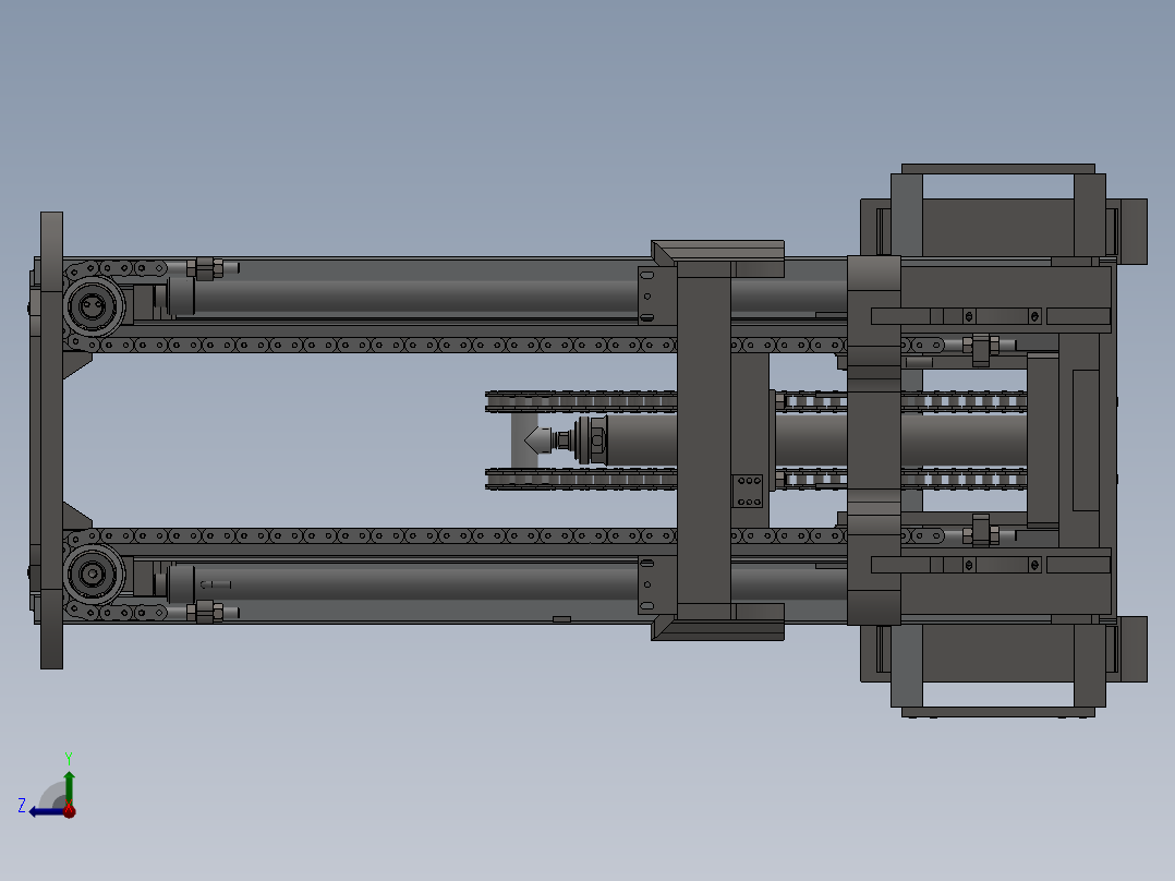 叉车门架装配右视图