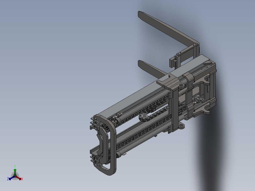叉车门架装配正等轴测图