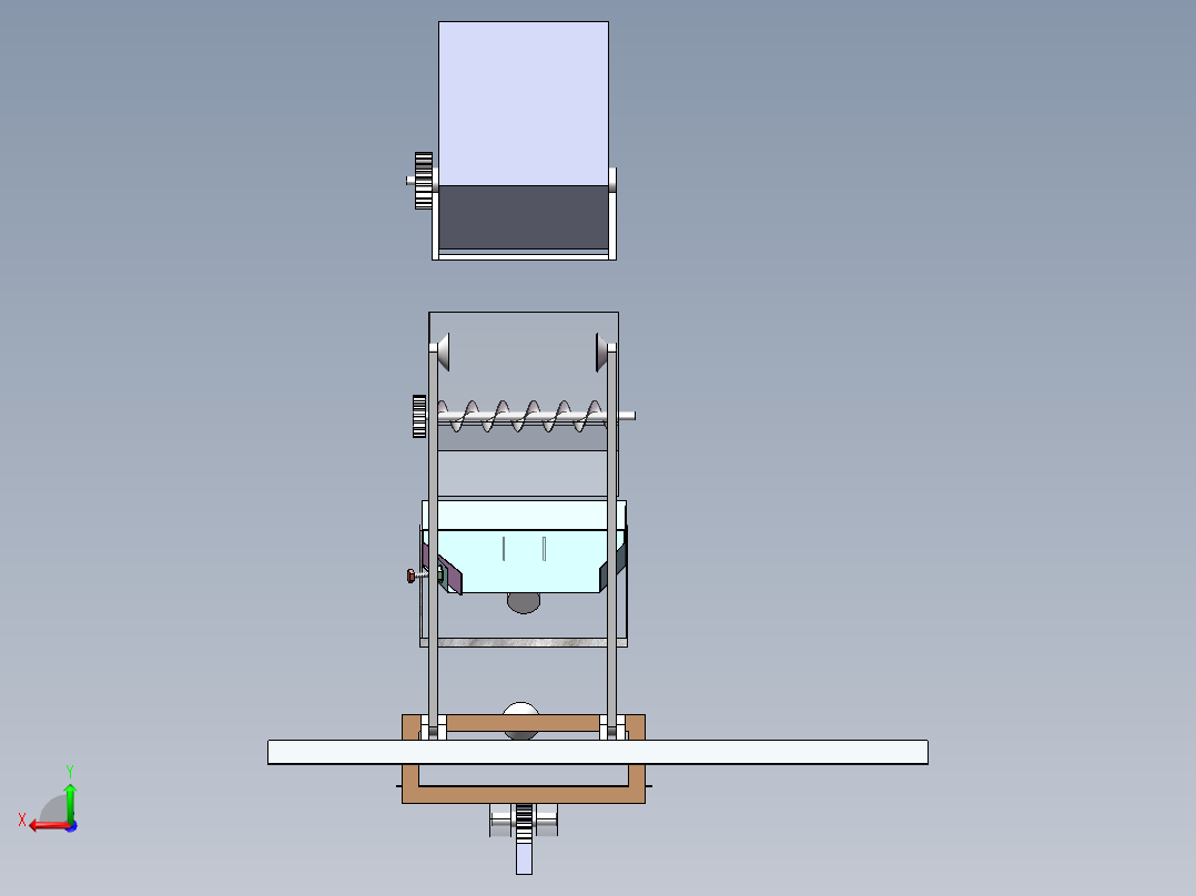小型易碎品缓冲材料自动填充机构后视图