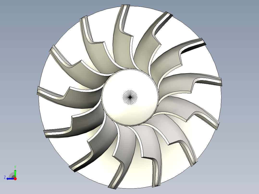 涡轮转子257---模型格式为 stp右视图