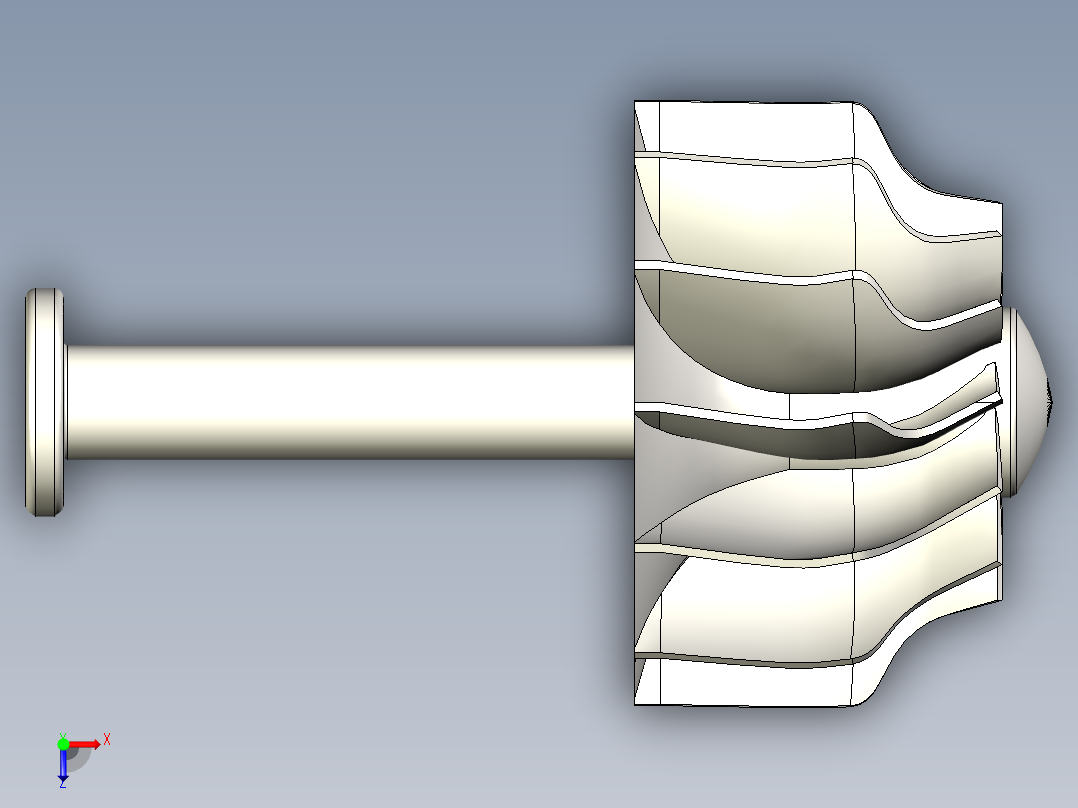 涡轮转子257---模型格式为 stp俯视图