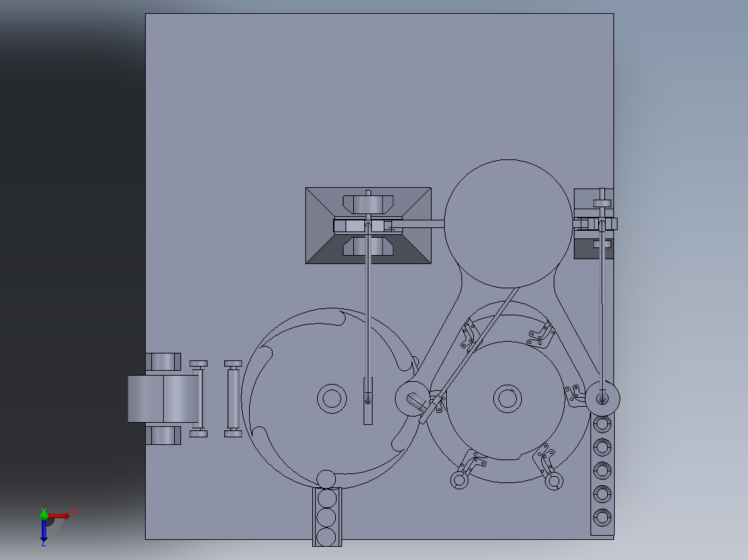 机械专业包装机设计 连续式包装机含三维二维说明书1532568俯视图