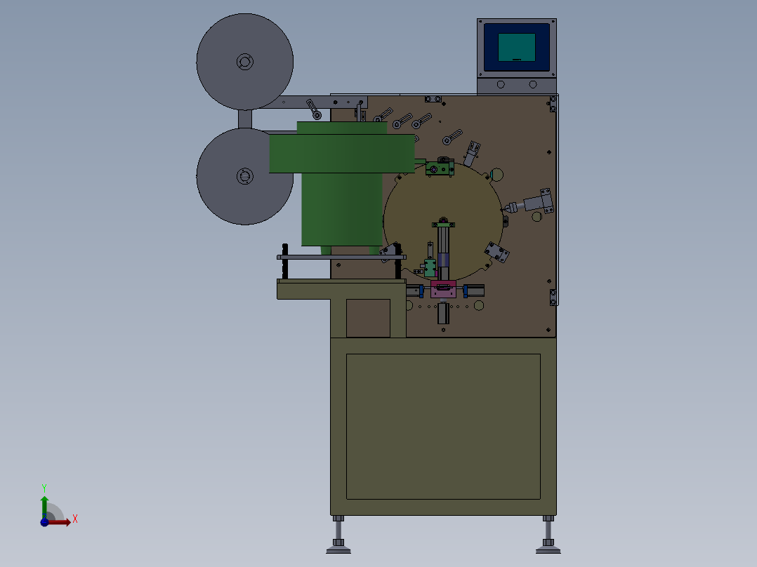 塑胶件贴魔术贴机、魔术贴自动机sw12可编辑前视图
