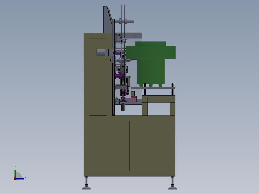 塑胶件贴魔术贴机、魔术贴自动机sw12可编辑左视图