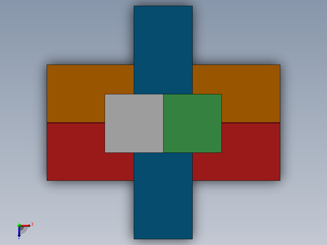 鲁班锁模型+3D打印俯视图