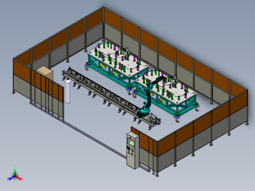 多种折弯钢丝焊接工装与焊接机械手模拟