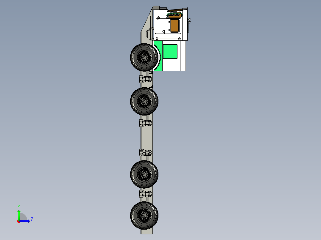 MZKT Astrolog 底盘的全尺寸模型左视图