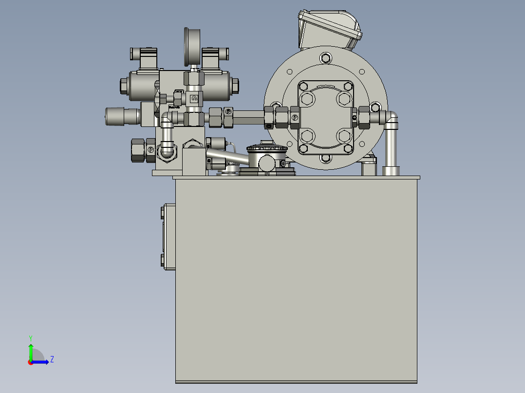 液压泵站多配置液压成套系统左视图