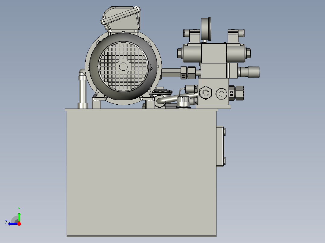液压泵站多配置液压成套系统右视图