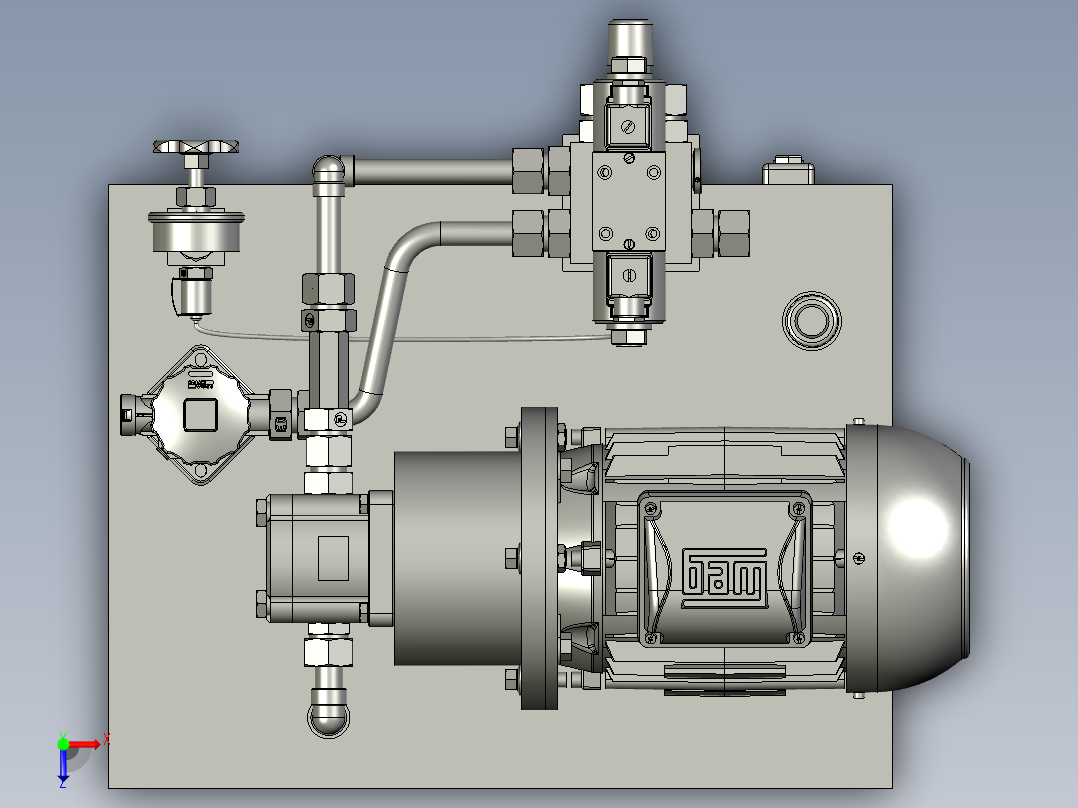 液压泵站多配置液压成套系统俯视图