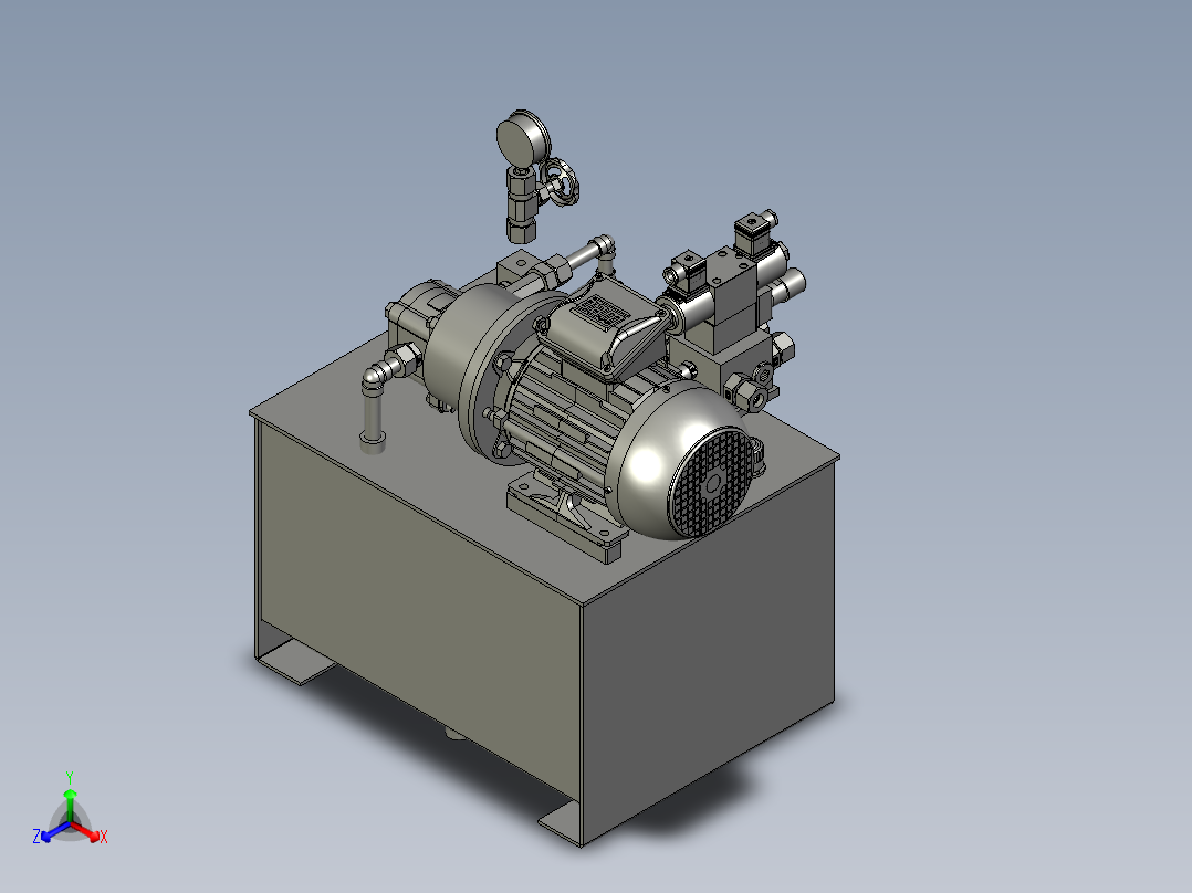液压泵站多配置液压成套系统正等轴测图