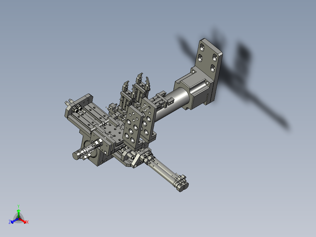 按钮双联搬运正等轴测图