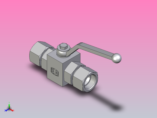 EO标准液压接头二通球阀钢制KH16S正等轴测缩略图