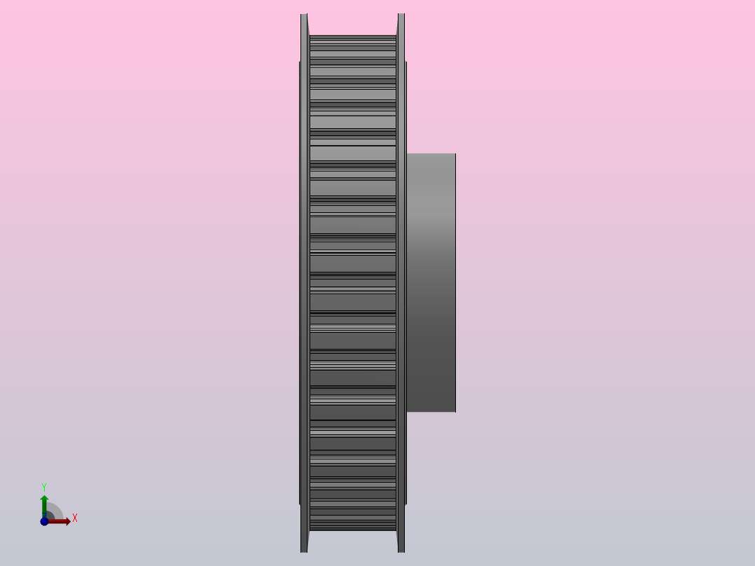 小凸缘型梯形齿同步带轮L型_SLDC-40-075-dc16-A前视图