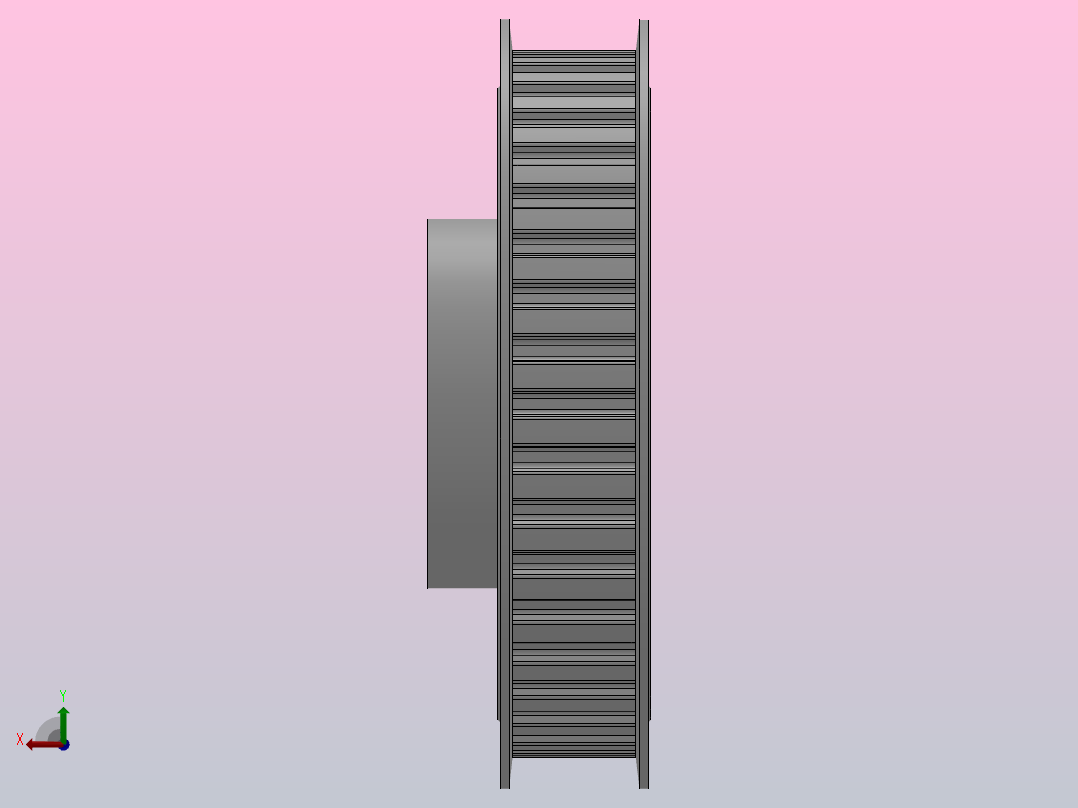 小凸缘型梯形齿同步带轮L型_SLDC-40-075-dc16-A后视图