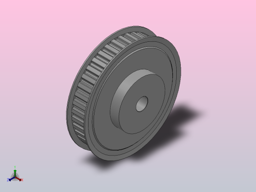 小凸缘型梯形齿同步带轮L型_SLDC-40-075-dc16-A正等轴测缩略图