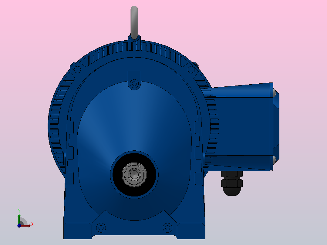 RX67底脚轴伸式安装斜齿轮减速机RX67-Y3-4P-100-M1-0°前视图