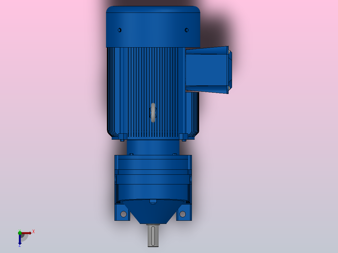 RX67底脚轴伸式安装斜齿轮减速机RX67-Y3-4P-100-M1-0°俯视图