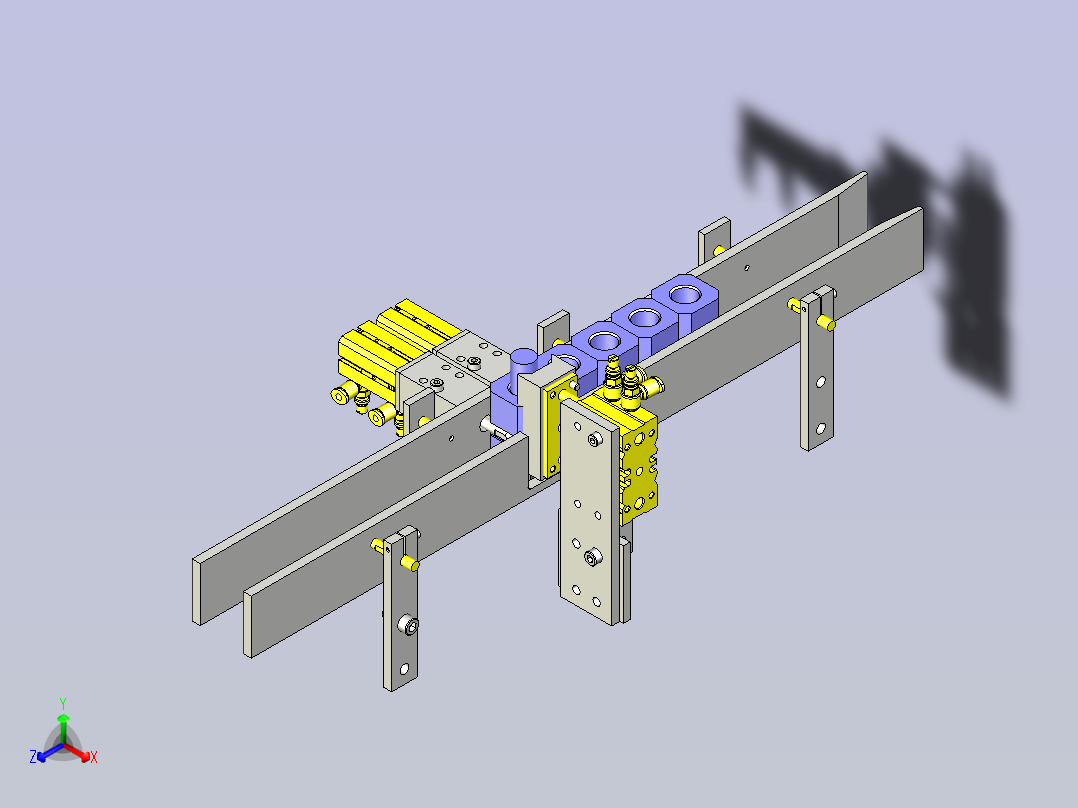 皮带输送机用定位组件3D图纸正等轴测图