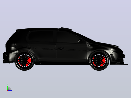 大众高尔夫MK6 跑车3D模型左视缩略图