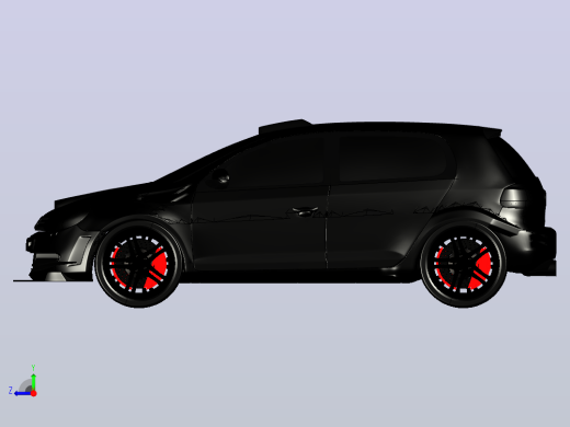 大众高尔夫MK6 跑车3D模型右视缩略图