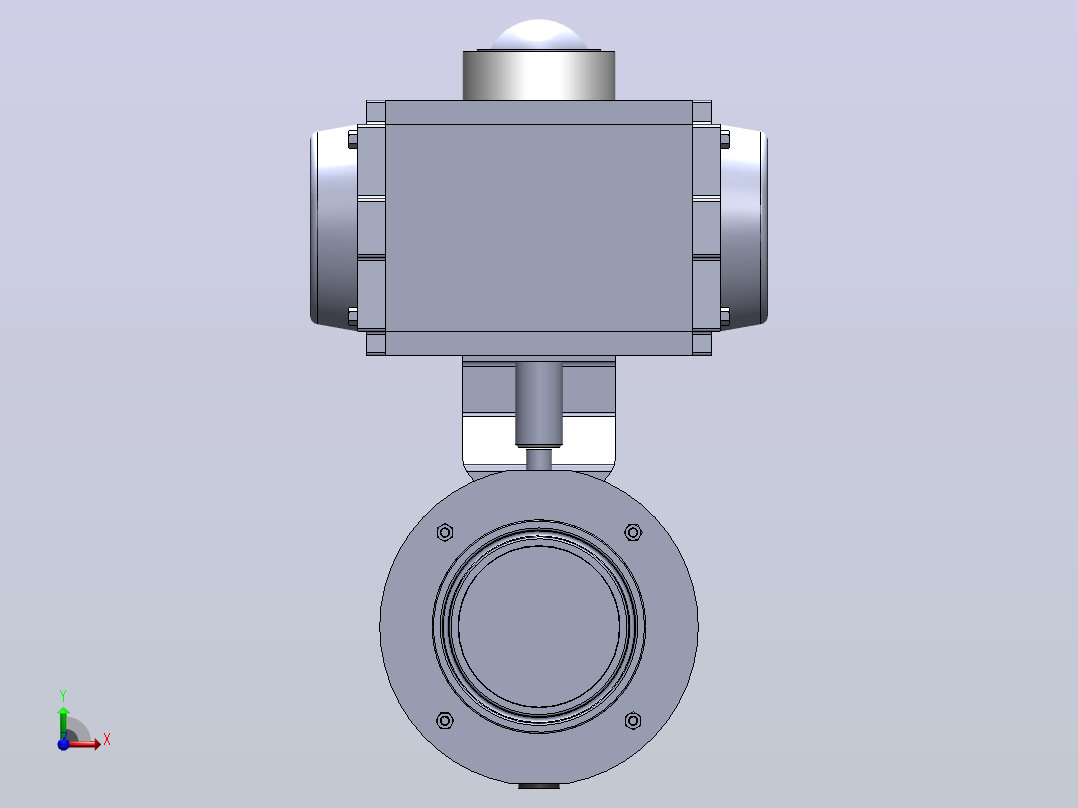 IDSX-17卡式气动蝶阀(卧式)[IDSX-17-2.5s]左视图
