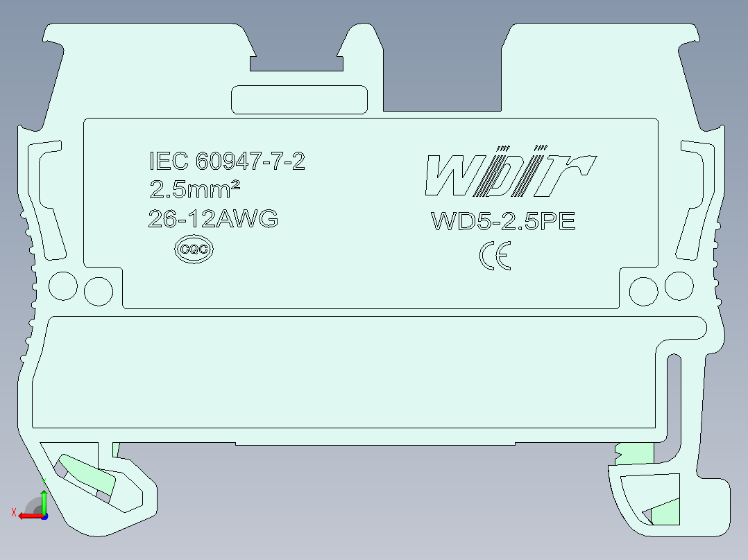 电器通用端子台ZIW81-2.5后视图