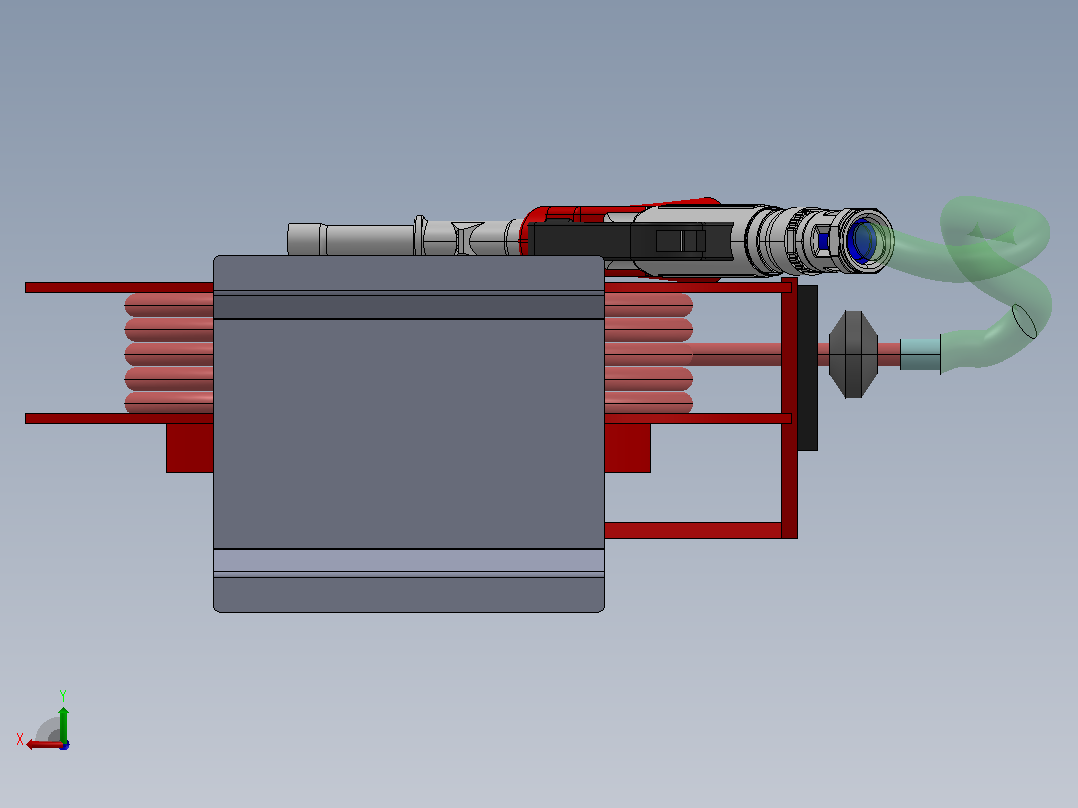 润滑油加油套件3D图纸 Solidworks设计后视图