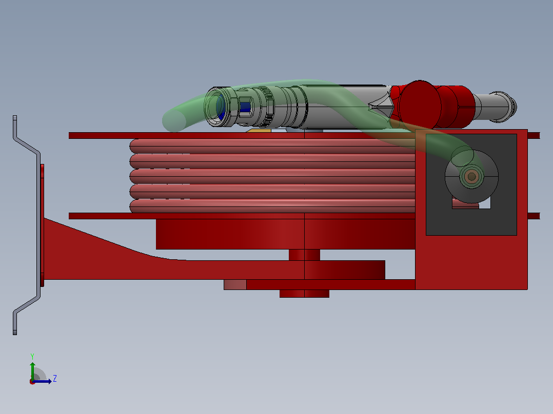 润滑油加油套件3D图纸 Solidworks设计左视图