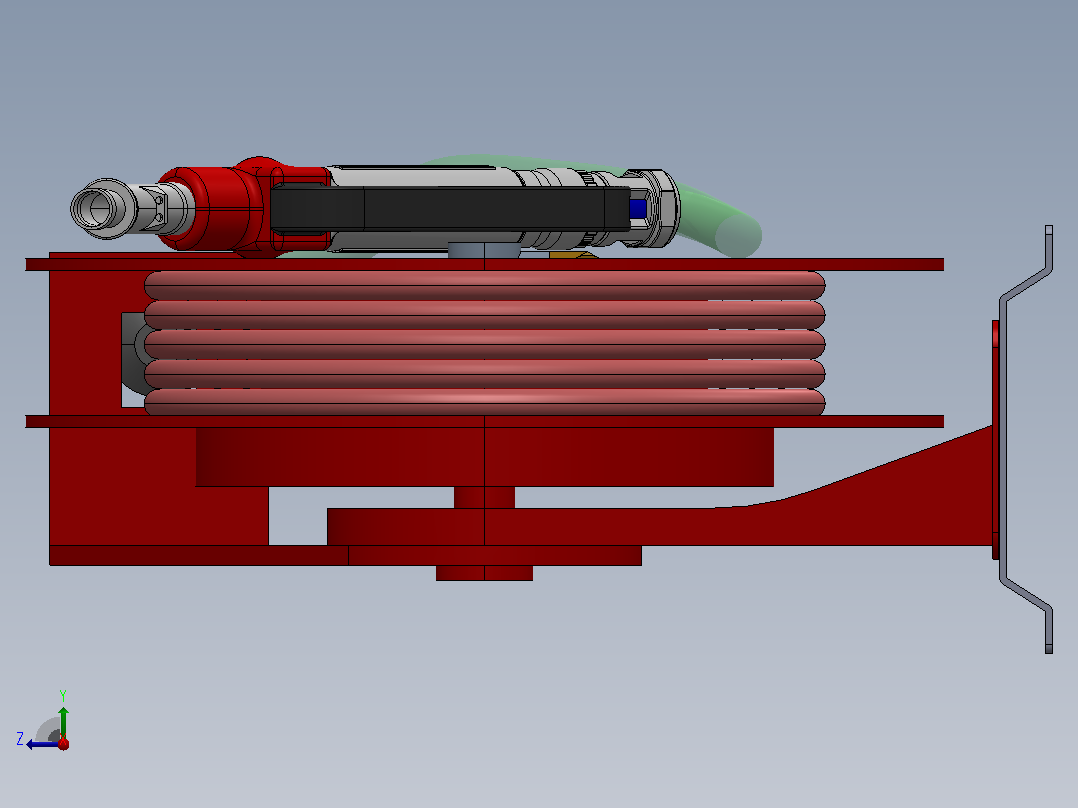 润滑油加油套件3D图纸 Solidworks设计右视图