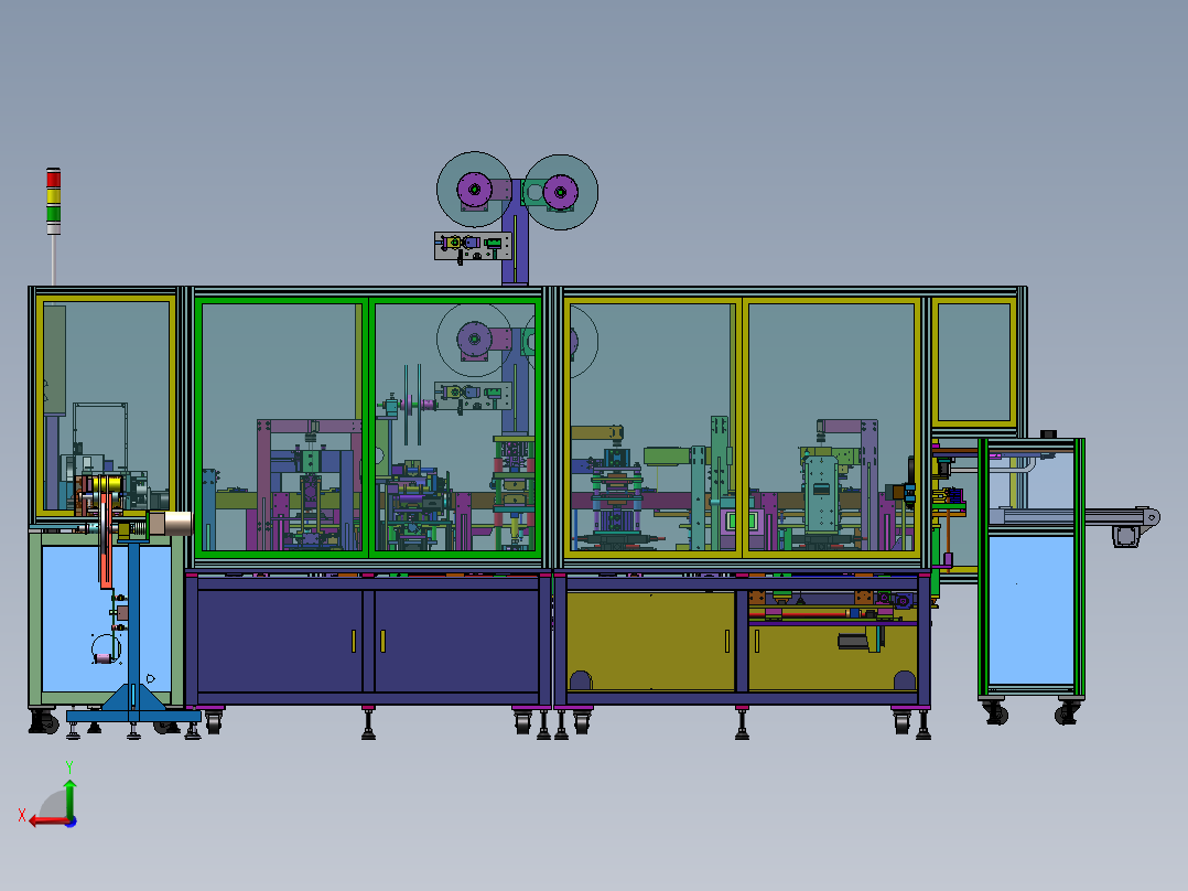 手机FFC软排线自动热压裁剪剥皮上锡全自动生产线后视图