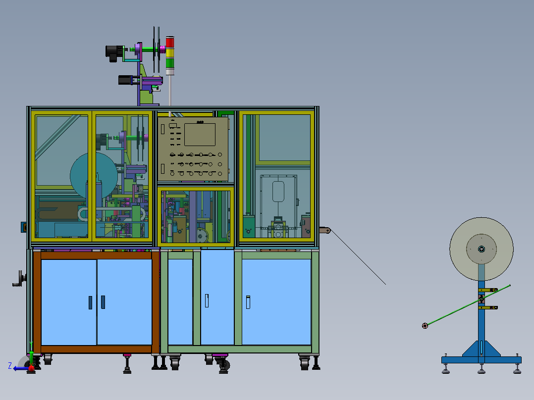 手机FFC软排线自动热压裁剪剥皮上锡全自动生产线右视图