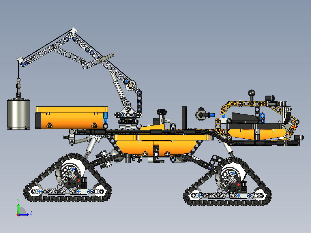 42038极地工程卡车拼装玩具模型车3D图纸 INVENTOR设计 附STP左视图