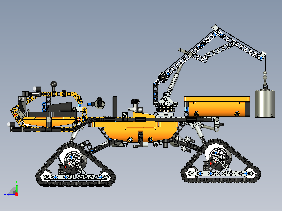 42038极地工程卡车拼装玩具模型车3D图纸 INVENTOR设计 附STP右视图