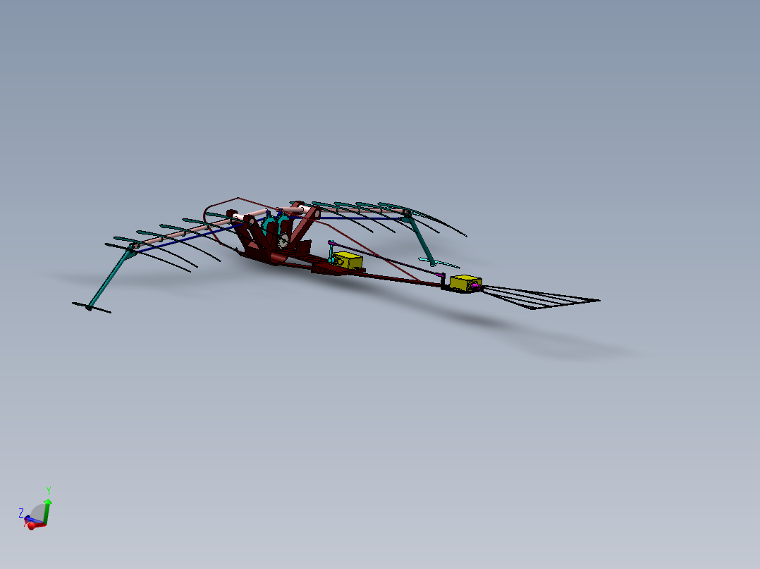 扑翼机机械仿生鸟结构3D图纸 Solidworks设计(1)