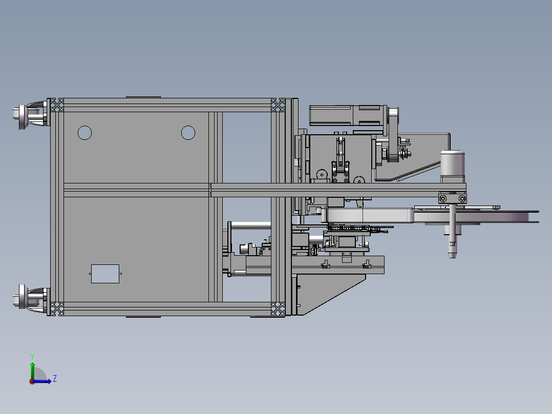 凸轮插针打PIN机3D图纸T233左视图