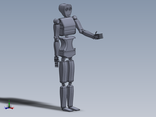 简易人形机器人造型结构3D图纸 Solidworks设计