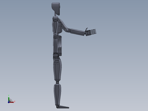 简易人形机器人造型结构3D图纸 Solidworks设计前视缩略图