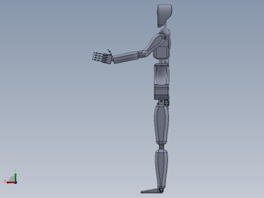 简易人形机器人造型结构3D图纸 Solidworks设计后视缩略图