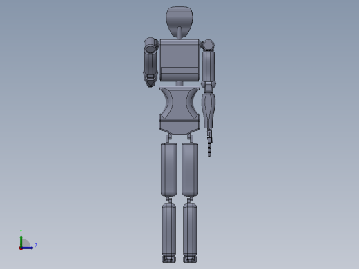 简易人形机器人造型结构3D图纸 Solidworks设计左视缩略图