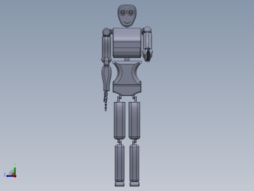 简易人形机器人造型结构3D图纸 Solidworks设计右视缩略图