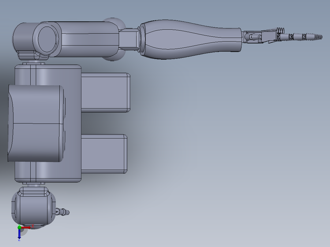 简易人形机器人造型结构3D图纸 Solidworks设计俯视图