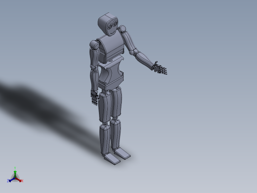 简易人形机器人造型结构3D图纸 Solidworks设计正等轴测缩略图
