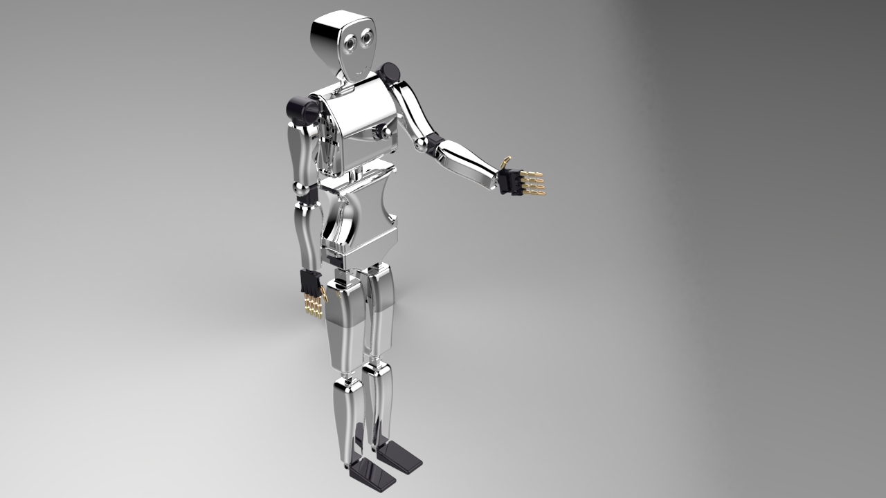 简易人形机器人造型结构3D图纸 Solidworks设计