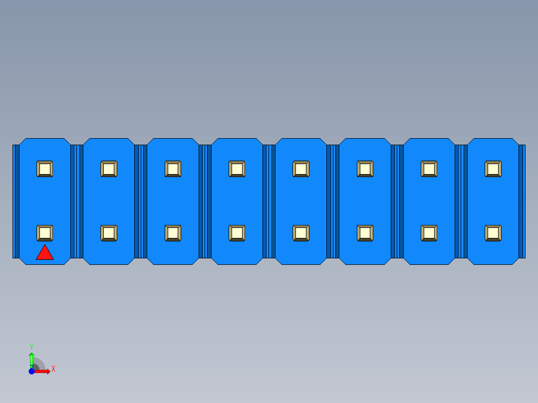 彩色公头100mil（2.54mm）系列-DS1021_blue_2x08p_100mil_Type5_rev1.0前视图