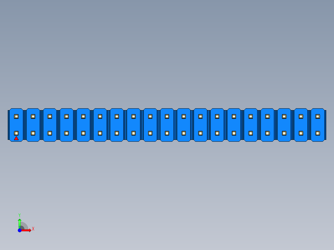 彩色公头100mil（2.54mm）系列-DS1021_blue_2x19p_100mil_Type1_rev1.0前视图
